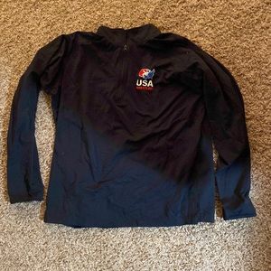 USA Wrestling Black Quarter-Zip Long-Sleeve Size Large